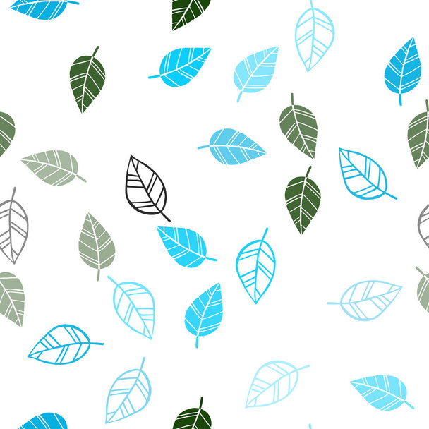 Jasnoniebieski, zielony wektor bezszwowy abstrakcyjny projekt z liści. - Wektor, obraz