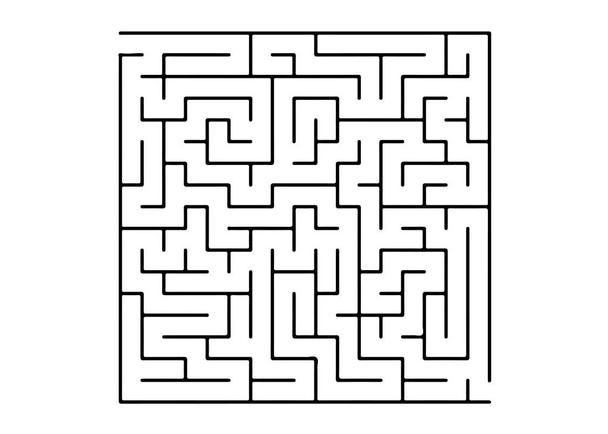 weißer Vektorhintergrund mit einem schwarzen Labyrinth. - Vektor, Bild