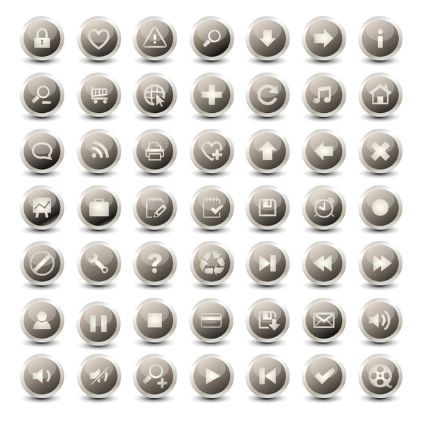 49 monochromatische Web-Icons - Vektor, Bild