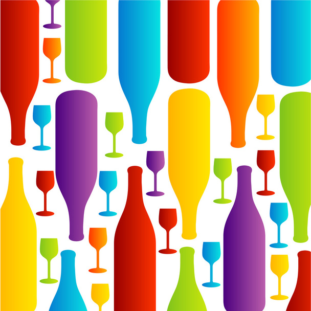 Background with colorful bottles - Vector, Image