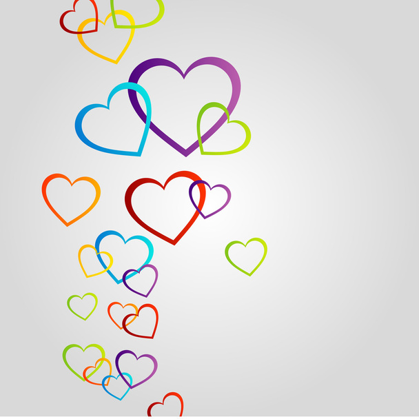 Background with colorful hearts - Διάνυσμα, εικόνα
