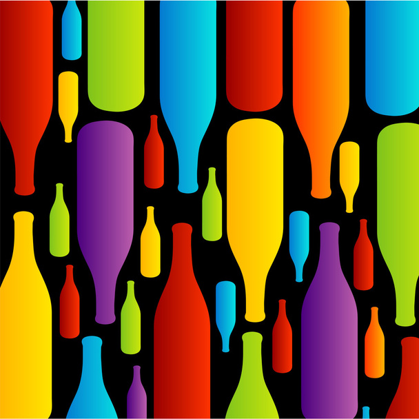 Fundo com garrafas coloridas - Vetor, Imagem