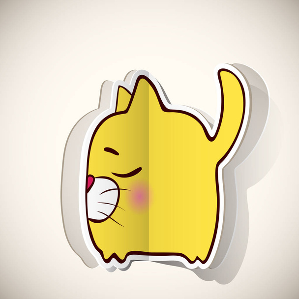 Cartoon kitty character cut out from paper. Vector collection. - Vektor, Bild