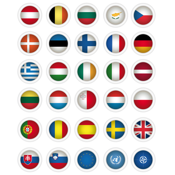 Ícones com bandeiras da UE
 - Vetor, Imagem