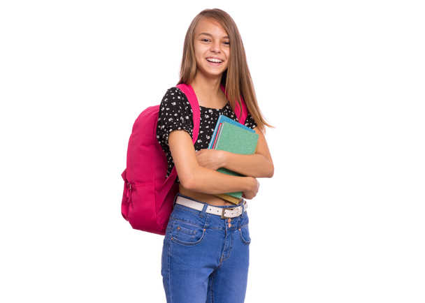 Student teen girl with bag - Zdjęcie, obraz