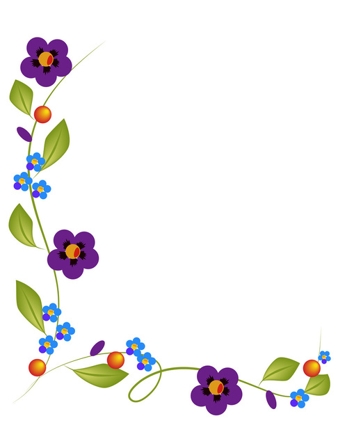 Flowers and background - Vector, imagen
