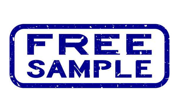 Grunge kék ingyenes minta szó négyzet gumi pecsét bélyegző fehér alapon - Vektor, kép