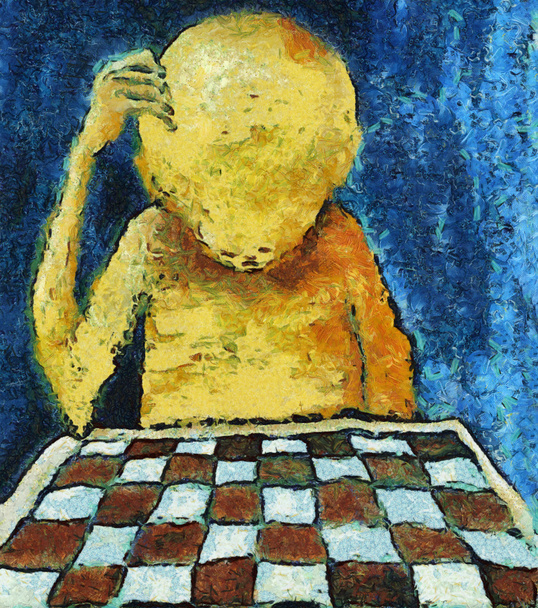 einsamer Schachspieler - Foto, Bild