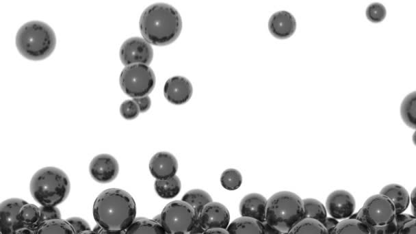 Stacked spheres background - falling gray pearls in different sizes - Footage, Video
