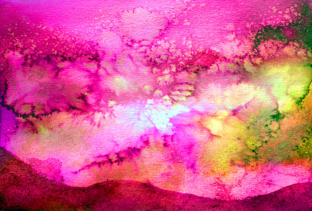 Hintergrund Aquarell Spritzer eines roten Himmels Meditation - Foto, Bild