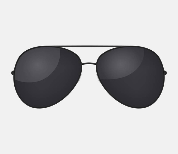 Aviator police isolated sunglasses . - Vector, Image
