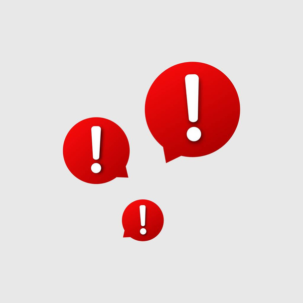 exclamation mark in speech bubles alert sign . - Vector, Image