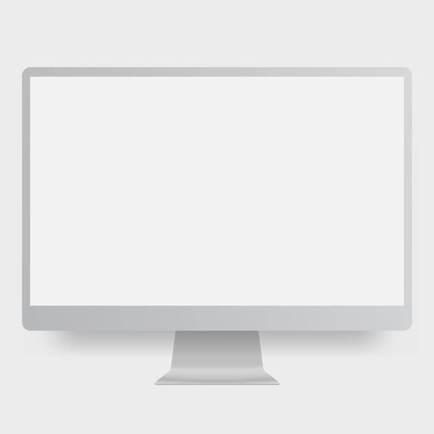 Fehér üres monitor képernyő mockup . - Vektor, kép