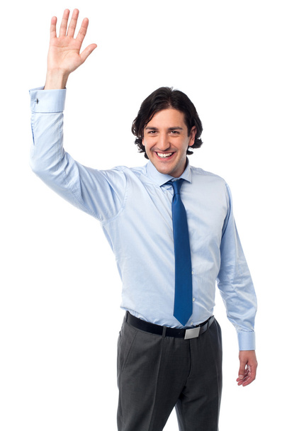 Businessman waving hi to his colleague - Foto, Imagem