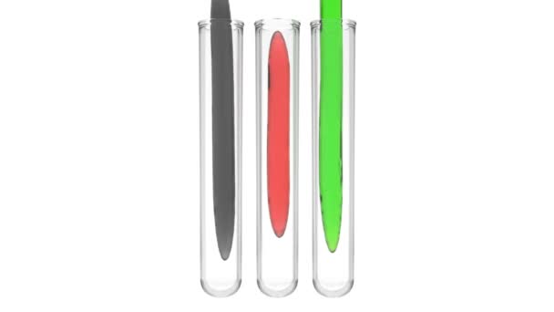 Afghan crisis - liquid in afghan national colors flows in test tubes, isolated on white  - Footage, Video