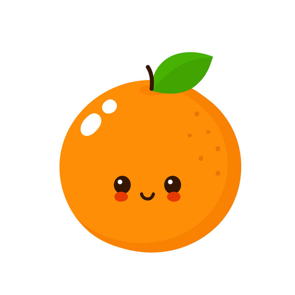 Happy cute uśmiechnięty pomarańczowy. Wektor - Wektor, obraz