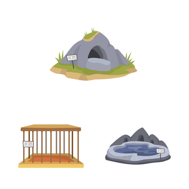 Isolated object of zoo and park icon. Set of zoo and animal stock symbol for web. - ベクター画像
