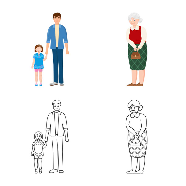 Isolated object of character and avatar sign. Collection of character and portrait stock symbol for web. - ベクター画像