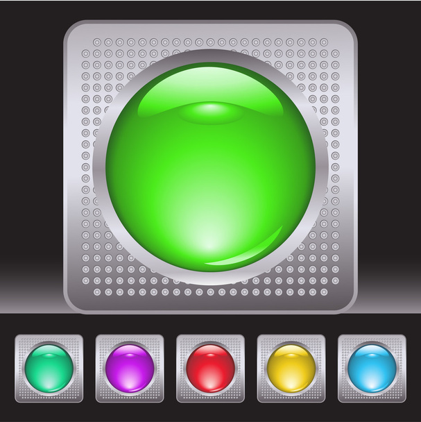 Set of buttons - Vektor, Bild