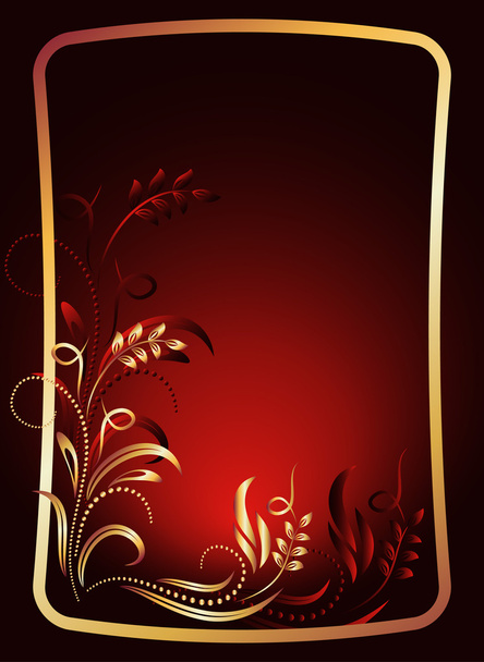 Abstract floral red background - Vettoriali, immagini