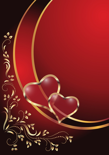 Картка з декоративними серцями
 - Вектор, зображення