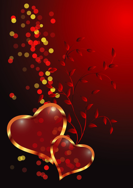 Картка з декоративними серцями
 - Вектор, зображення