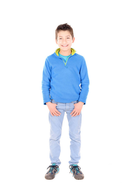 Happy little boy isolated on white background - Foto, imagen