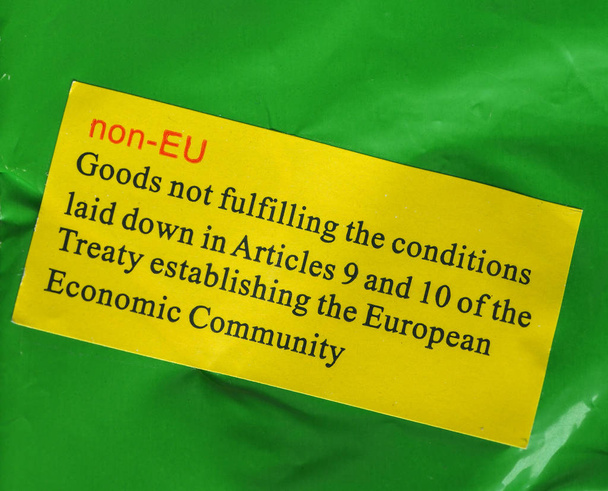 étiquette non-UE pour les marchandises étrangères
 - Photo, image