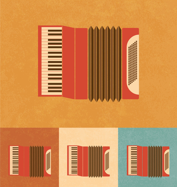 retro ikony - akordeon - Wektor, obraz