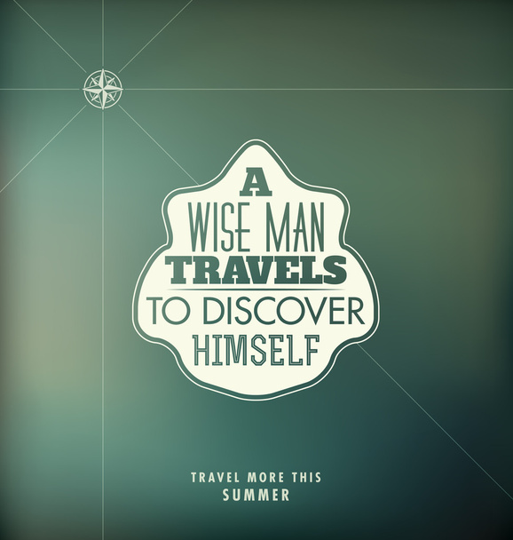 Diseño de póster tipográfico: un hombre sabio viaja para descubrirse a sí mismo
 - Vector, imagen