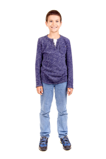 Cheerful little boy isolated on white background - Photo, Image