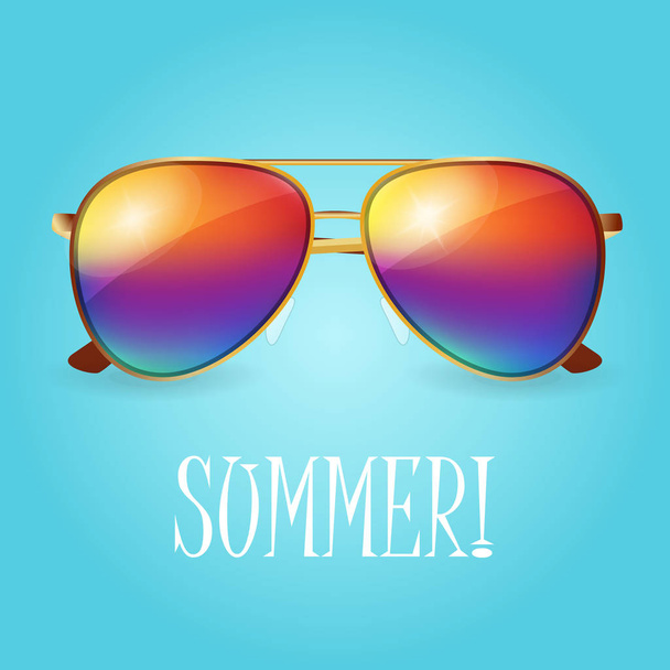 vector summer illustration of realistic colored sunglasses - Вектор, зображення