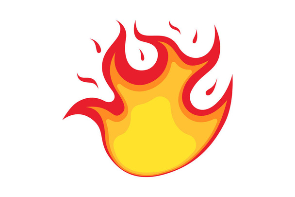 Fuego llama icono emoji. Signo de hoguera aislado símbolo emoticono sobre fondo blanco. Ilustración vectorial
 - Vector, Imagen
