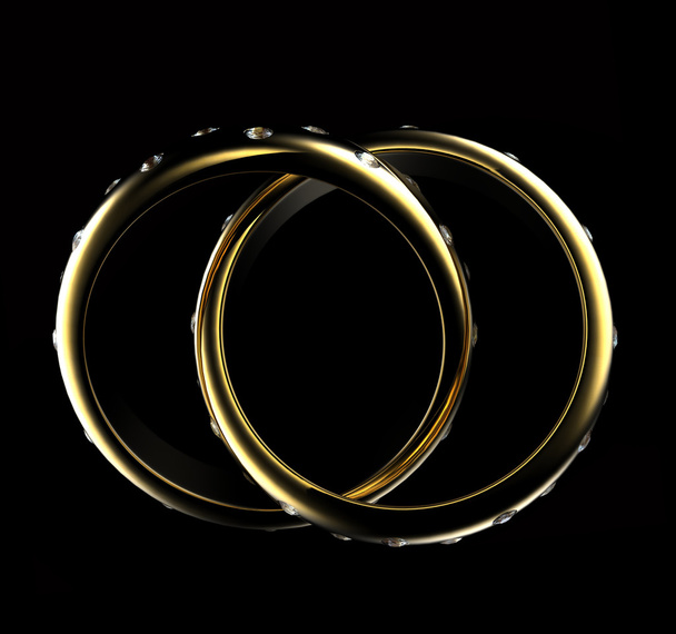 zlatý snubní prsten s diamantem. Dovolená symbol - Fotografie, Obrázek