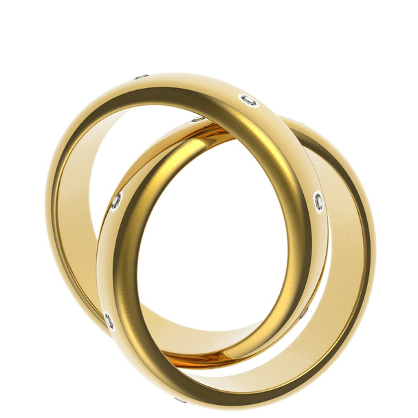 Gold Wedding Ring with diamond. Holiday symbol - Φωτογραφία, εικόνα