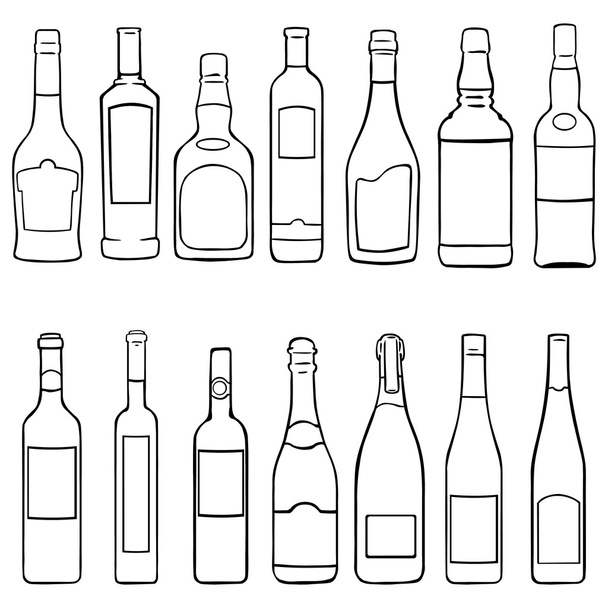 Vektor Flaschen Symbole gesetzt - Vektor, Bild