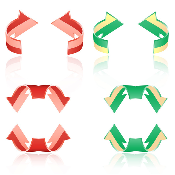 Set of frosted arrows. Red, green - Vektör, Görsel