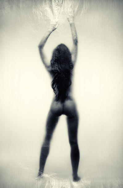 Silhouette of a naked woman - Φωτογραφία, εικόνα
