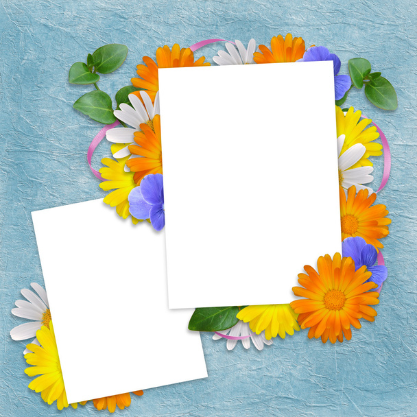 Card for the holiday with flowers - Fotoğraf, Görsel