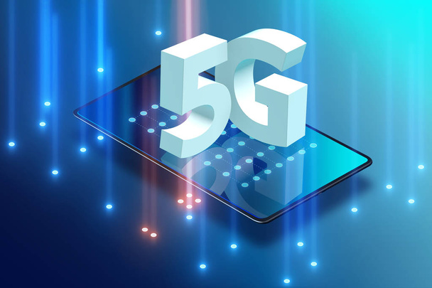 5G high internet speed - 3d rendering - Photo, Image