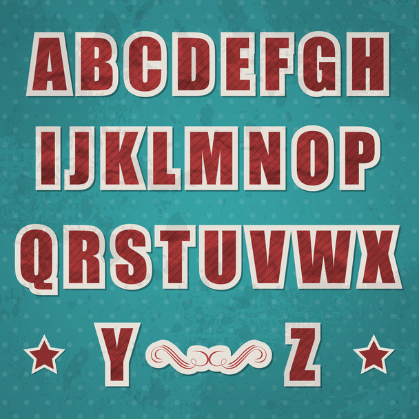 Retro style alphabet - Vektor, Bild