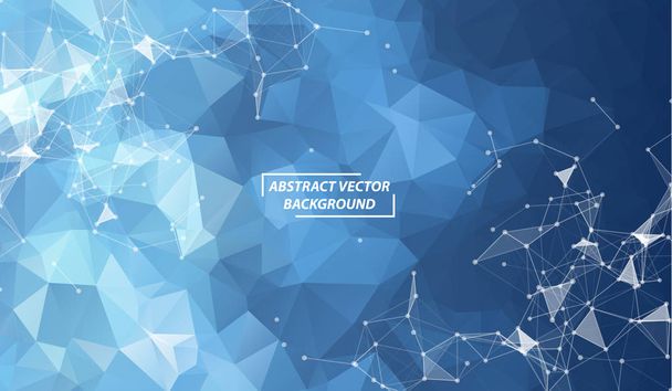 Abstract Dark Blue  Polygonal Space Background with Connecting D - Vector, Image