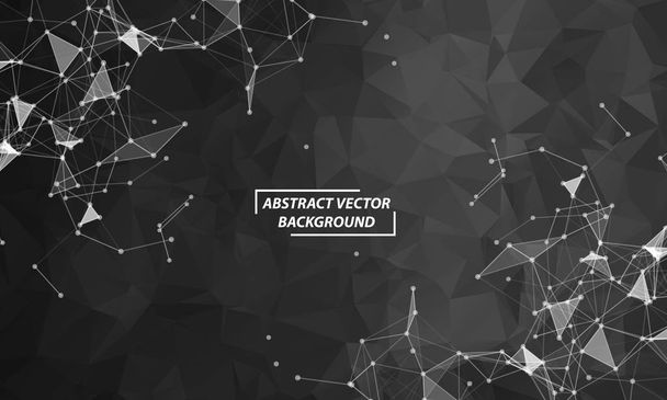 Abstract Black Polygonal Space Background with Connecting Dots a - Vecteur, image