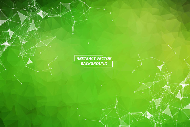 Green Geometric Polygonal background molecule and communication. - Vetor, Imagem