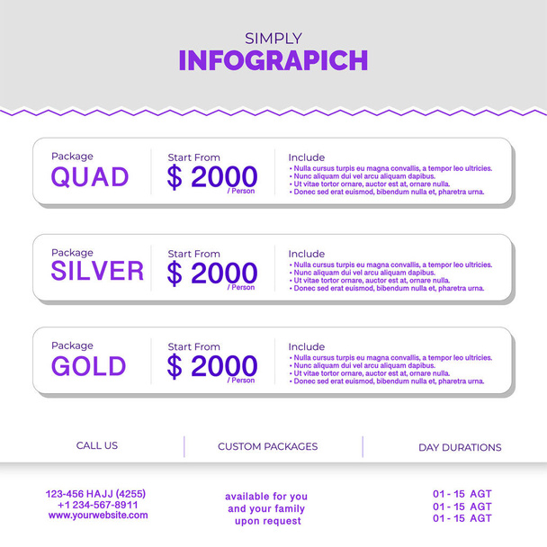 Návrh prvku Infographic se 3 balíčky nebo možnostmi - Vektor, obrázek
