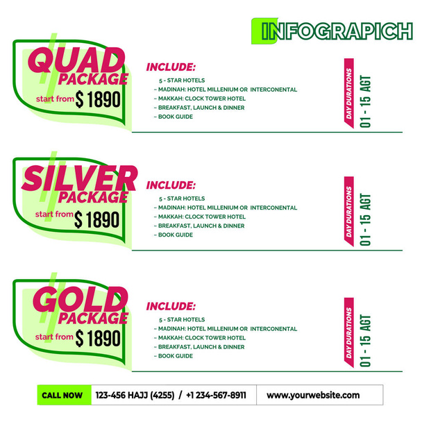 Infographic element design with 3 package or options - Vector, Image