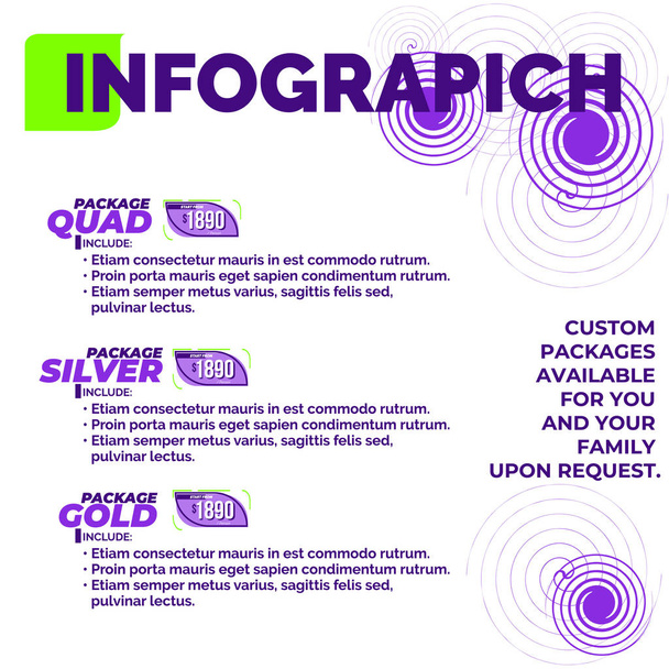 3 paket veya seçenekli infografik eleman tasarımı - Vektör, Görsel