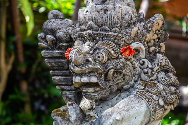Ubud temple with pond in Bali Indonesia - Photo, Image