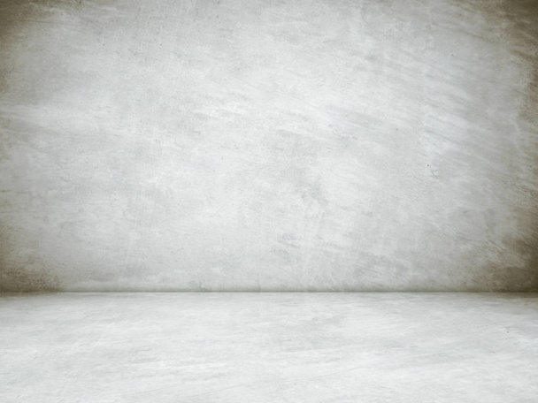 Lege grijze cement kamer in perspectief weergave, grunge achtergrond, v - Foto, afbeelding