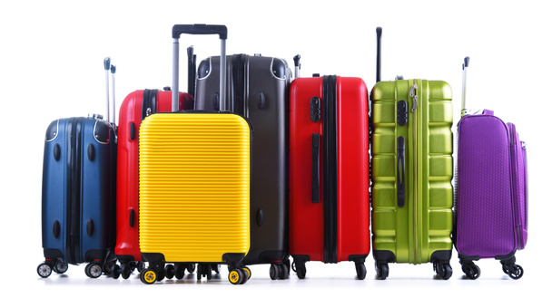 Travel suitcases isolated on white background - Foto, imagen